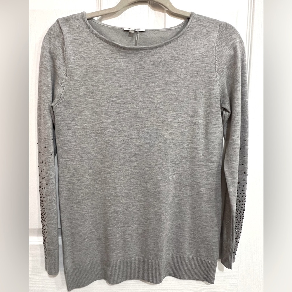 Vila Milano Grey Sweater with gunmetal stud detail on the sleeves Size Small